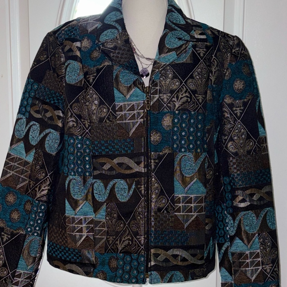 Dressbarn vintage, elegant Multicolor Patterned Blazer